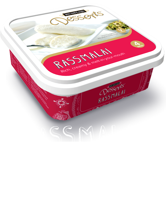 Mushtaqs desserts, Rassmalai.  Classic and refreshing dessert of soft curds served in rich, creamy milk
